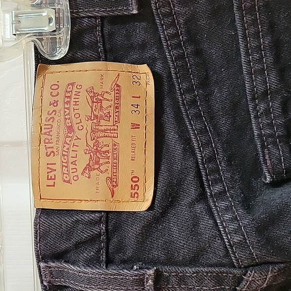 LEVIS Black Vintage 550 Relaxed Jeans - Picture 3 of 12
